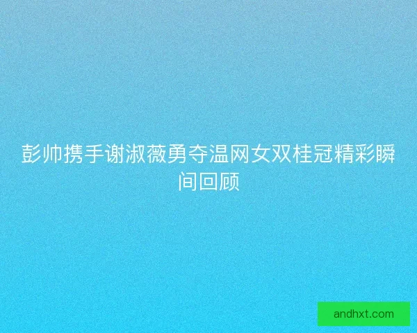 彭帅携手谢淑薇勇夺温网女双桂冠精彩瞬间回顾